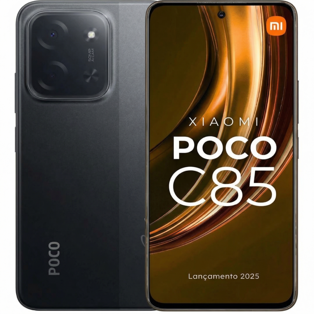 Poco C85 5G com tela IPS LCD de 6,9 polegadas, taxa de atualização de 120 Hz e design moderno com notch em gota