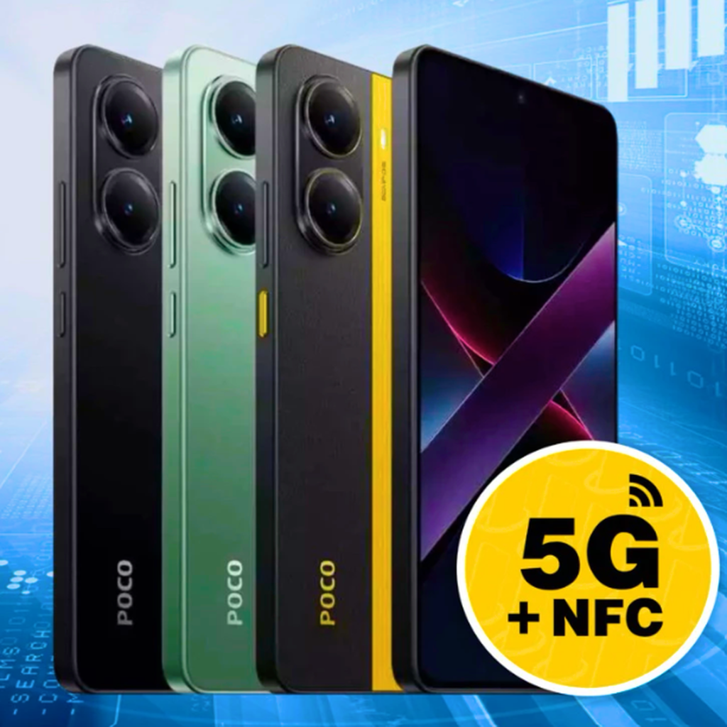 Smartphone Poco X7 Pro na cor preta com tela AMOLED de 6,67 polegadas exibindo interface, câmera traseira dupla de 50 MP com design moderno e acabamento premium. De acordo com qual é o melhor celular da xiaomi